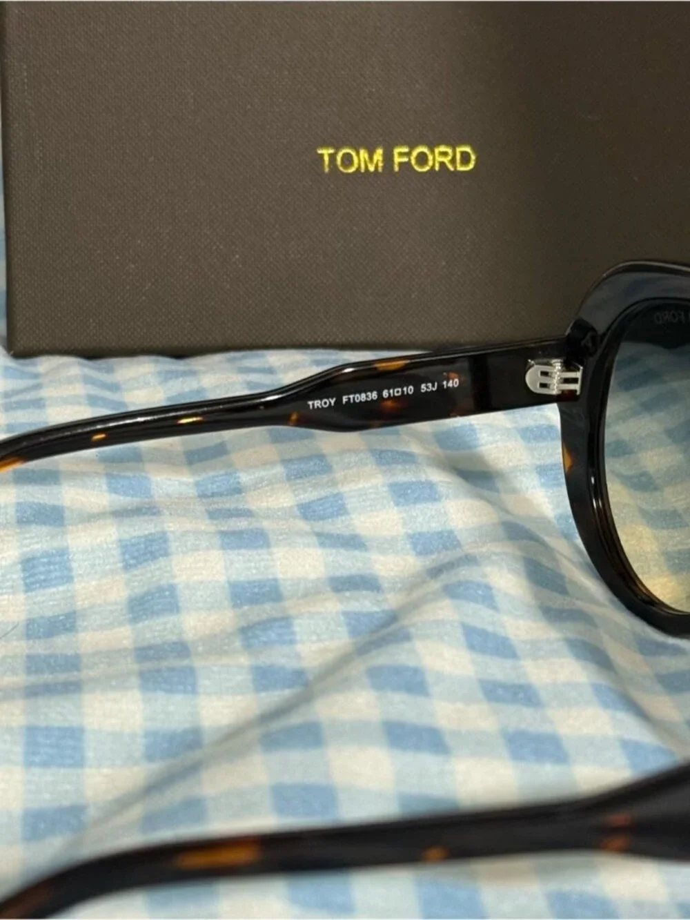 Tom Ford Tortoiseshell Shield Sunglasses with Brown-Gray Gradient Lenses